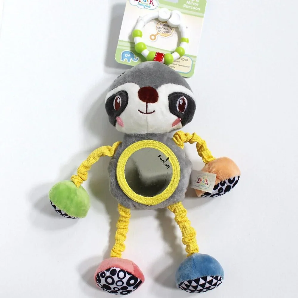 Spark Create Imagine Clip-on Mirror Soft Raccoon Toy